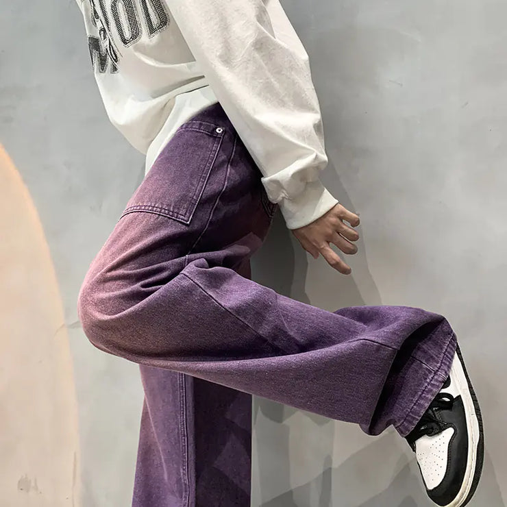 Purple Loose Jeans for Men - Hip-hop Retro Casual Wear