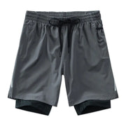 Men's Sports Yoga Pants - Fake Two-Piece Set