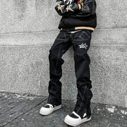 Vintage Loose Straight Fit Zip Jeans