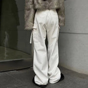 Multi-Pocket Women's Zipper Work Jeans