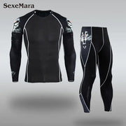 Men's Long Sleeve T-Shirt and Pants Fitness Set