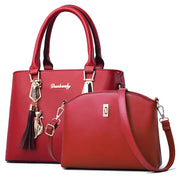 Fashionable Women's PU Handbag and Crossbody Purse Set