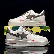 Air Force One Pure White Sneakers in Bone and Ice Blue