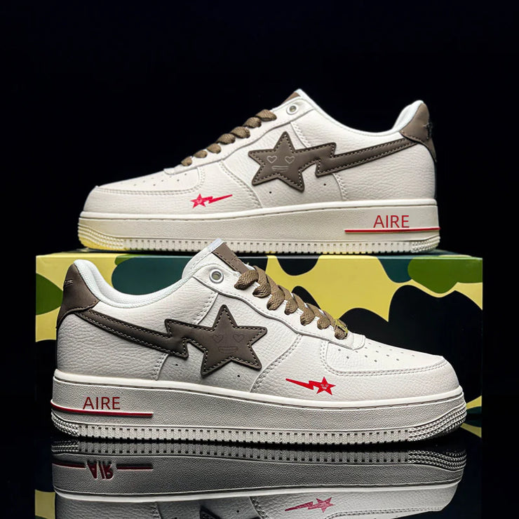 Air Force One Pure White Sneakers in Bone and Ice Blue