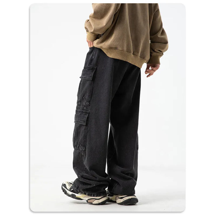 Workwear Multi-pocket Design Jeans Men&