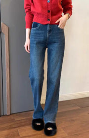 Vintage Handmade Embroidered Warm Washed Jeans