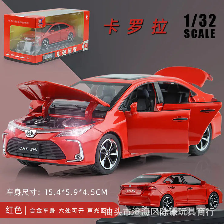 1:32 Corolla Car Model with Base - Alloy Toy Car