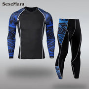 Men's Long Sleeve T-Shirt and Pants Fitness Set