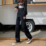 High Rise Loose Fit Black Boyfriend Jeans for Women