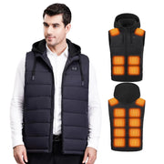 MOOKALO Heated Vest with Hood Electric Vest Heating Men Sport