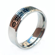 Titanium Steel Ring - Harley Style Band