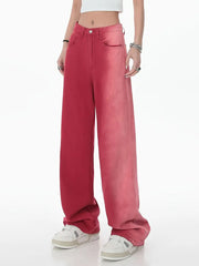 Gradient Women's Jeans - Retro High Street Casual Style