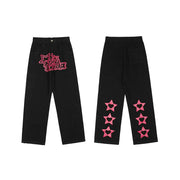 Men's Retro Embroidered Wide Leg Street Jeans