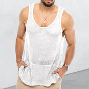 Men's Summer Knit Sleeveless Tank Top - Breathable Style