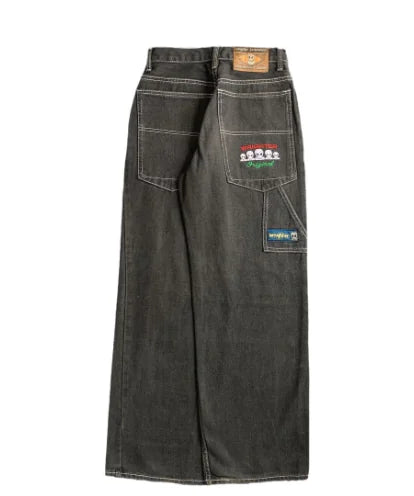 American Retro Alien Print Harajuku Wide-leg Jeans