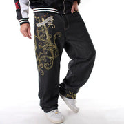 Creative Embroidered Hip Hop Jeans for Men