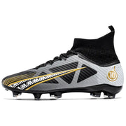 Men's High-Top Soccer Cleats for Grass Training