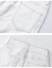 High Rise Loose Fit Boyfriend White Denim Jeans