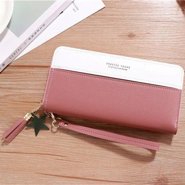 PU Leather Zipper Wallet Card Case