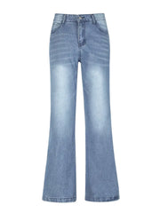 Women's High Rise Wide Leg Denim Jeans with Pockets