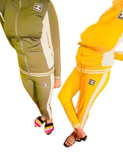 Two Pieces Tracksuit Zipper Top Sport Suit