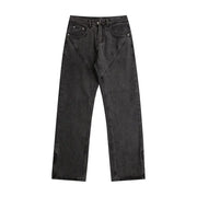 Men's Patchwork Washed Denim Straight Leg Jeans