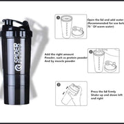 Three-Tier Protein Shaker Bottle for Fitness (Multifunctional)