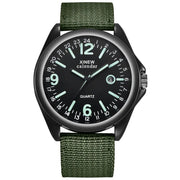 Men's Quartz Watch with Nylon Strap and Calendar Feature