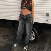 Women's Casual Washed Straight-Leg Jeans