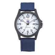 Canvas Strap Quartz Watch with Calendar Function