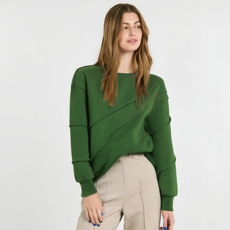 Green Hoodies Women Fashion O Neck Long Sleeve Tops Autumn New Casual Elegant Women&