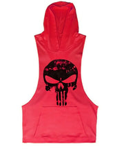 Men's Summer Vest with Skull Pattern Gym Hoodie