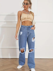 Women's Ripped High Waist Baggy Denim Jeans
