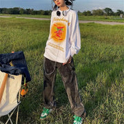 Men's Retro Patchwork Graffiti Hip-Hop Washed Jeans