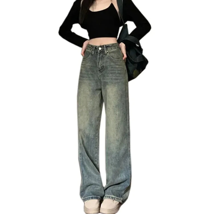 Retro Loose Straight-Leg Jeans