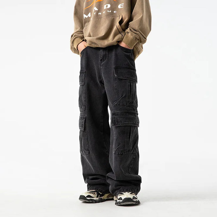 Workwear Multi-pocket Design Jeans Men&