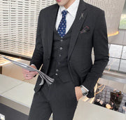 Men's Slim Fit Business Suit 3-Piece Set