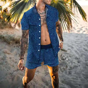 Men's Printed Casual Loose Two-Piece Beach Outfit