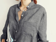 Linen Shirt, Casual Loose Thin Cotton-Linen Top