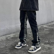 Men's High Street Camouflage Stitching Jeans