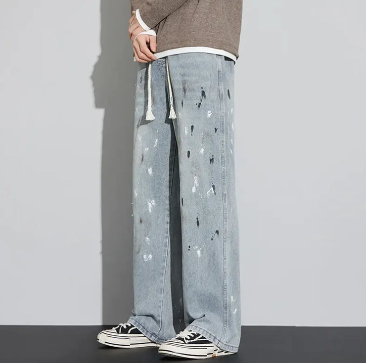 Retro Graffiti Distressed Jeans