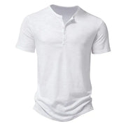 Cotton Henley Neck Summer Men's Casual Polo Shirt