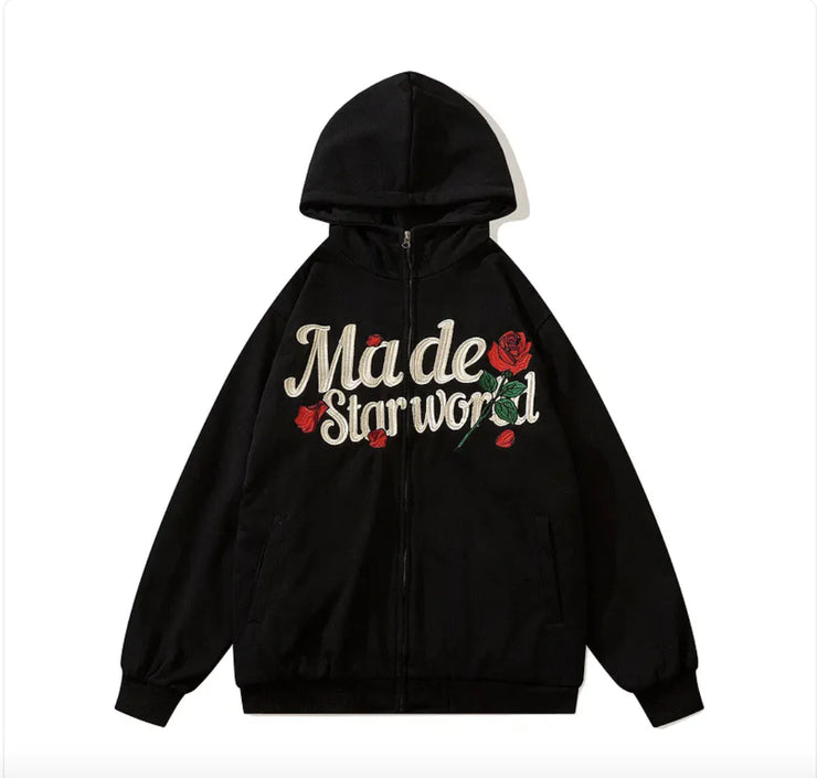 Vintage Embroidered Letter Hoodie