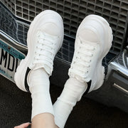 Lace Up Round Toe Platform Sneakers