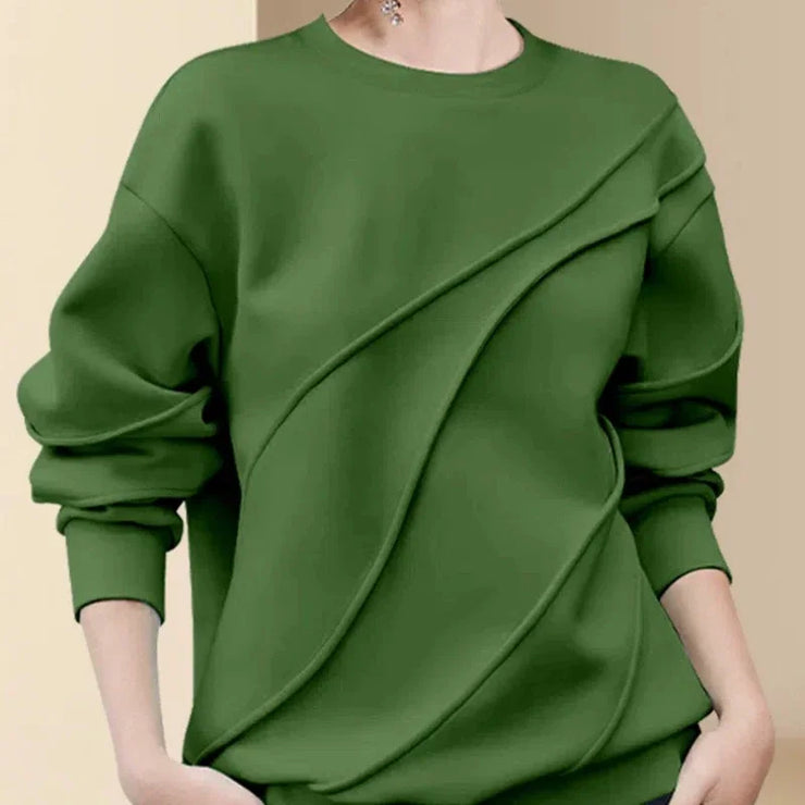 Green Hoodies Women Fashion O Neck Long Sleeve Tops Autumn New Casual Elegant Women&