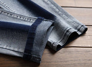 Men's Plus Size Stretch Motorcycle Patch Jeans