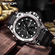 SANDA 739 Brand Wrist Watch Men Watches Military Army Sport Style Wristwatch Dual Display Male Watch For Men Clock Waterproof Hours