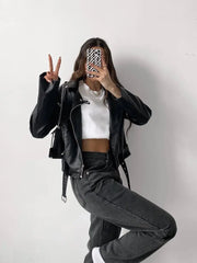 Gray High-Rise Straight Leg Baggy Jeans with Pockets