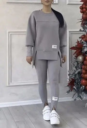 Women's Long-sleeved Printed Sweater Leggings Suit