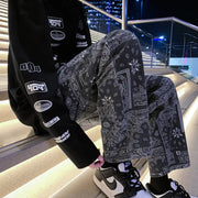 Men's Trendy Black Loose Fit Wide Leg Jeans